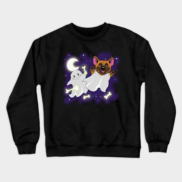 Frenchie Ghost Crewneck Sweatshirt by FruitoftheDoom